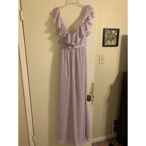 David’s bridal cold-shoulder crinkle chiffon dress